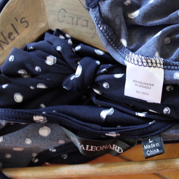 Nina Leonard Bubbles🫧3/4 flutter-sleeves Rayon Swing Dress w/ Pockets (Large) - Picture 7 of 8